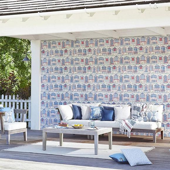 Обои Sanderson Port Isaac Beach Huts 216559 фото в интерьере